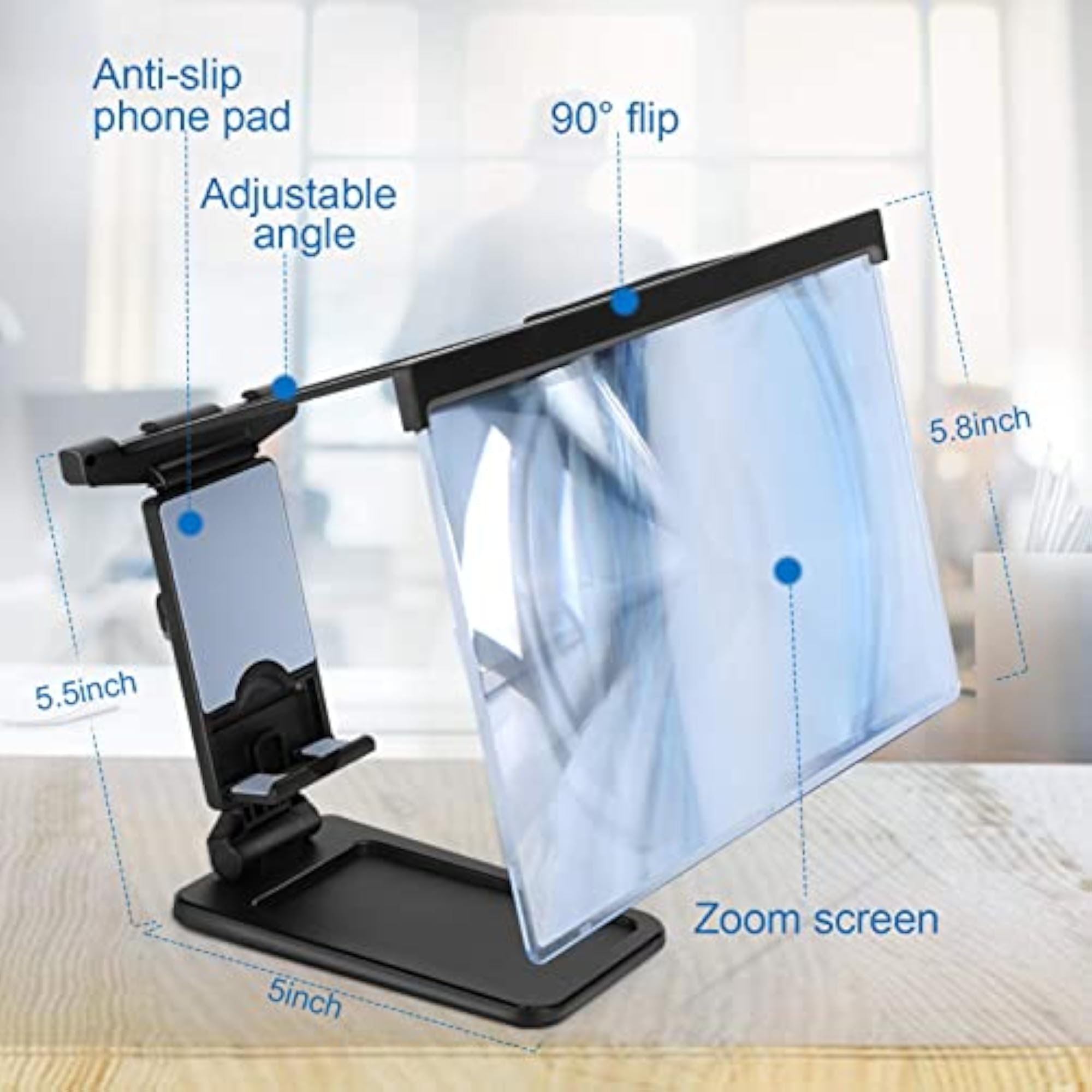 12 Inch Phone Screen Magnifier, 3D Projector Enlarger