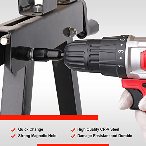 Sennmonn 16-Piece Magnetic Hex Nut Driver Set, 1/4" Hex Shank, Metric And Sae, Cr-V Steel #TOP6