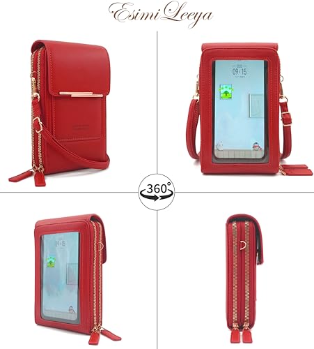 Esimileeya Small Compact Cell Phone Crossbody Bags for Women Trendy Purses Touchscreen Shoulder Bag with Credit Card Slots2