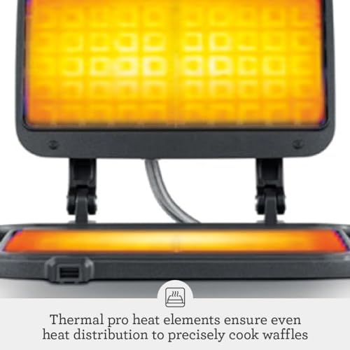Breville BWM604BSS Smart Waffle Maker, 4 Slice, Brushed...