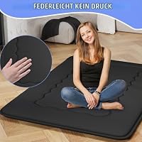 Kiseely Japanische Futon-Matratze, Faltbare Tatami-Matte, tragbare Schlafunterlage mit Tasche und Gurt, Bodenmatratze, verdickte Schlafmatratze, Camping-Matratze (Schwarz YU1, 150X200cm) – Ansicht 7
