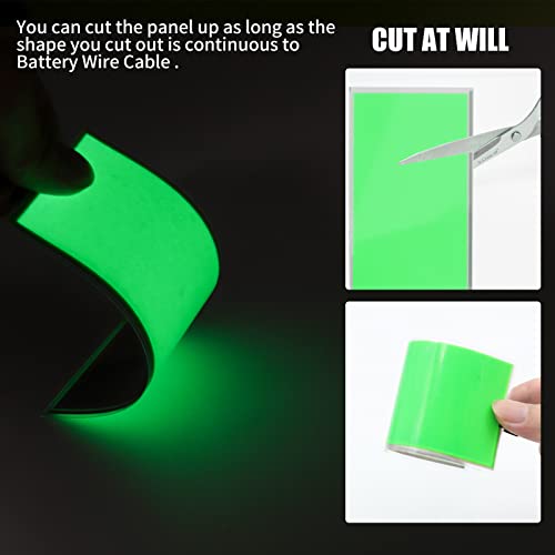 Image of Glowing Eyes Cuttable EL Panel Electroluminescent Light Sheet Decorations Light Lamp Sheet Sheet with Battery Inverter (Green)