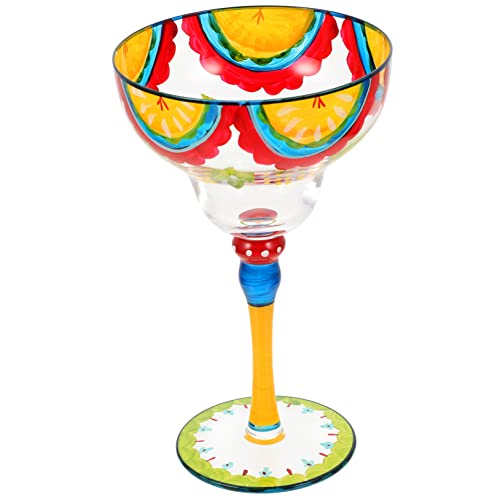 HEALEEP Bicchiere da Margarita Decorativo Dipinto per Cocktail Vino e Dessert per Feste