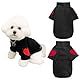 Winmany Hundepullover für kleine und mittelgroße Hunde, Herzaufnäher, Rollkragen-Sweatshirt, für Katzen, Welpen, Frühling, Herbst, Winter (schwarz, S)