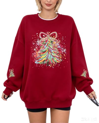 UNIQUEONE Christmas Sweatshirt for Women Oversized Snowman Shirts - image 1