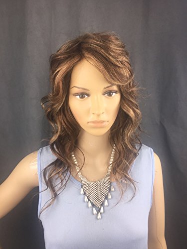 Graceful Medium Layered Wavy Mixed 4#/30/27# 14 Inches Human Hair Wig Capless Cap,12 inches