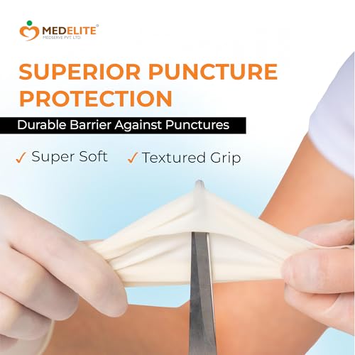 Image of MM Latex Powdered Examination Disposable Hand Gloves - Pack Of 100 - Non Tearable, Non-Sterile (Medium)