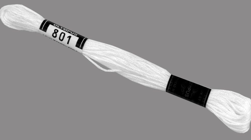 No. 25 / 8m Orimupasu made embroidery yarn skein 6 input COL.801 (japan import)