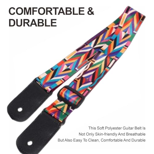 Image of DEVICE OF URBAN INFOTECH Guitar Strap Belt for Acoustic & Electric Guitar Adjustable Buckle Guitar Strap Modern Design Guitar Belt For Acoustic /Bass /Electric Guitars