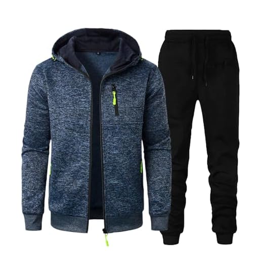 Survêtement Homme Ensemble Jogging Grande Taille Tenue de Sport Hiver Chaud Décontracté Classique Sportwear Pas Cher Suit Sweat à Capuche Zip et Pantalon 2 Pièces S-3XL