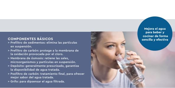 Genius One, Equipo de Osmosis Inversa - Kit para Osmosis de 5 Etapas - Capacidad para 5 L - Incluye Membrana Vontron de 50GPD y Filtros