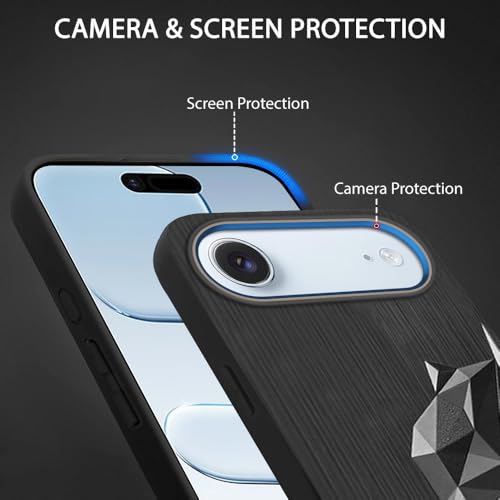 Image of TOUCCH 3D Face Case Cover for iPhone 17 Air| Shock Proof Design with Camera Protection Ring| Liquid Case (Microfibre Lining) for iPhone 17 Air | Silicone - Black