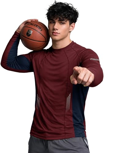 Image of EYEBOGLER Men's Full Sleeve Round Neck Activewear T-Shirt | Dry Fit Sports Top for Gym, Running & Training | Breathable Stretch Fabric | Athletic Fit for Workout & Outdoor Activities