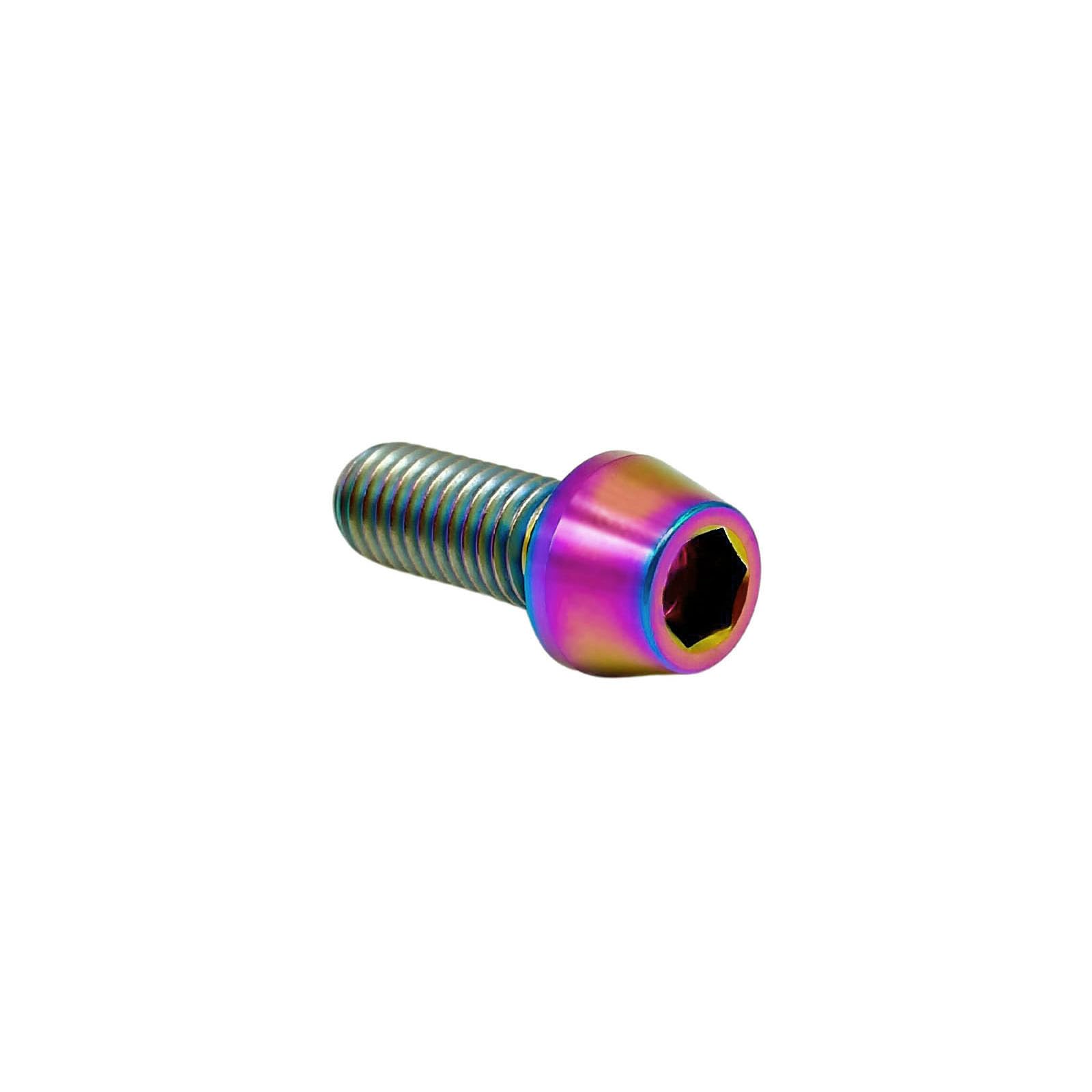 RISON-Titanium Bici Stelo Bulloni in Titanio M5x0.8x8mm, 5pcs Viti per Attacco Manubrio Bicicletta, Vite a Testa Conica Viti Fisse per Stelo Bici, Vite di Fermo Vite per Gambo per MTB/Bici da Strada