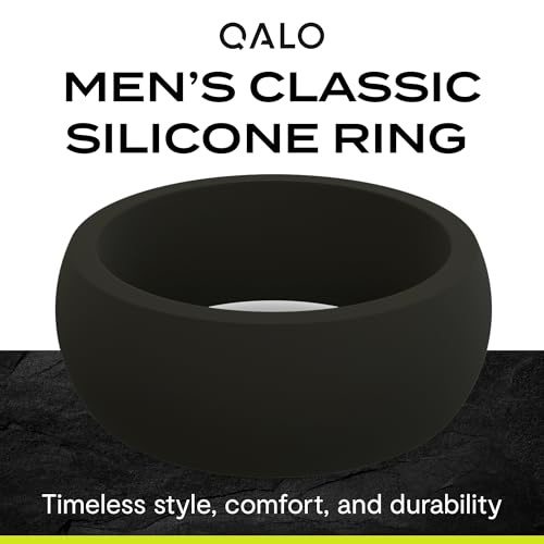 QALO Men's Silicone Wedding Band - 8.5mm Wide x 2.5mm Thick - Classic & Forged Mens Silicone Wedding Ring - Breathable Comfort Fit Rubber Rings Men - Durable Engagement Rings for Him2