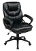 Office Star Faux Leather Manager's Chair with Padded Arms, Black