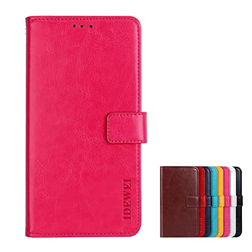 TIANYUE Hülle für Huawei Mate 50 RS Porsche Design Schutzhülle lederhülle Leder Handy Brieftaschenetui mit Flip Kartensteckplatz Handyhülle für Huawei Mate 50 RS Porsche Design, Rose rot