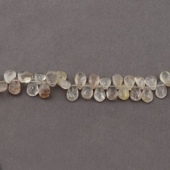 Golden Rutile Faceted Briolettes LKBEADS - Perle poire quartz rutilé doré SB3847
