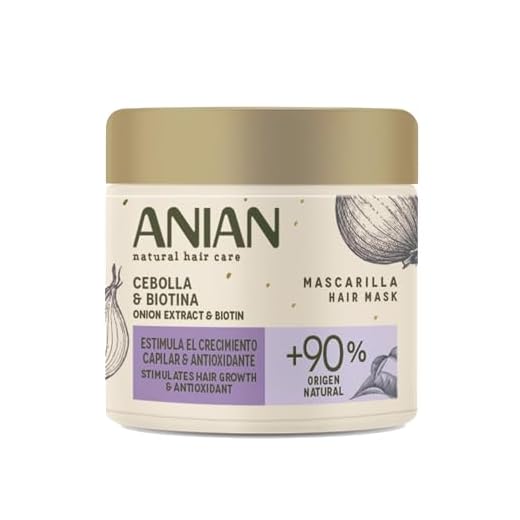 ANIAN - Mascarilla Cebolla y Biotina, 350 ml, para Cabello Quebradizo, Fortalece la Fibra Capilar desde el Interior, Evita la Rotura del Cabello, No Huele a Cebolla
