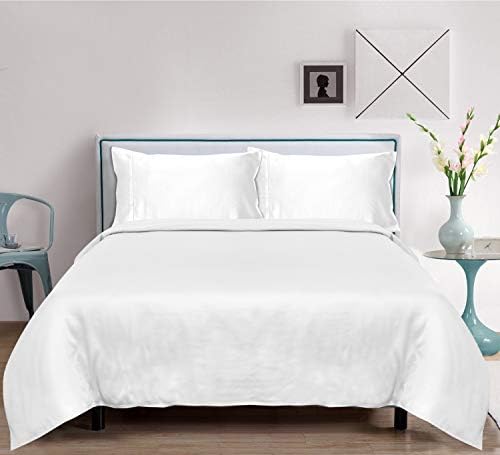 LinenwalasPremium 100% Viscose Derived from Bamboo RV Short Queen Sheet Set - Ultra Soft, Breathable & Cooling, Ideal for Hot Sleepers, 16" Deep Pocket, Hotel Luxury Bedding (White)OEKO-TEX STANDARD 100