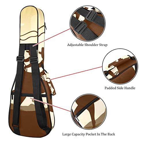Housse pour ukulélé silhouette cowboy équitation 10 mm rembourrage épais 53,3 cm sac de transport pour ukulélé avec… - Les Beatles, Paul McCartney, John Lennon, RIngo Starr, George Harrison Housse pour ukulélé silhouette cowboy équitation 10 mm rembourrage épais 53,3 cm sac de transport pour ukulélé avec… – Image 4