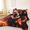 Erosebridal Anime Boy Twin Comforter Set 7 Piece,Japanese Anime Bedding Set with Sheets for Boys Teen Kids,Gaming Gamer Bed Set with Fitted Sheet,Flat Sheet,Pillowcases,Throw Pillow Covers - Image 2