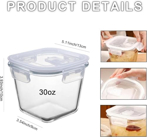 Glazera 900ml Square Glass Food Storage Container - Image 3