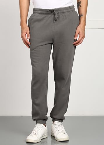 Image of Alan Jones Clothing Men's Regular Fit Mid Rise Fleece Jogger Regular Pants For Winterwear