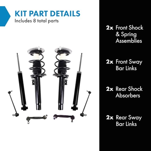 Image of TRQ Front and Rear Suspension Kit Complete Strut & Coil Spring Assembly Shock Absorber Sway Bar Stabilizer Link Compatible with 12-18 BMW 328i 335i 340i 428i 435i
