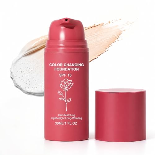 TUODAW SMOQCH Colour Changing Foundation for Mature Skin & All Skin Tones Korean Long-Lasting 12-Hour Shade-Adapting Liquid Foundation Natural Full Coverage Makeup for Dry & Oily Skin- 30ml (1 PC)