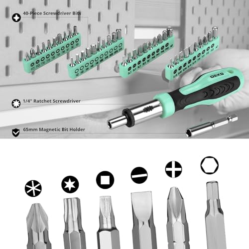 Image of DEKOPRO Tool Set: 228 Piece Home Tool Kit, Household Basic Repair Tool Set Comes with Storage ToolBox, Socket Wrench Set for Car, Hand Tool Box Set for Home - Turquoise