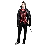 EraSpooky Vampire Halloween Costume Men Gothic Dracula Adult Fancy Dress Multicolored