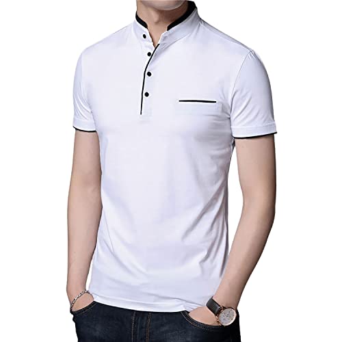 Image of Stylish and Handsome Mandarin Collar Half Sleeve T Shirt for Men Combo (Pack of 2)