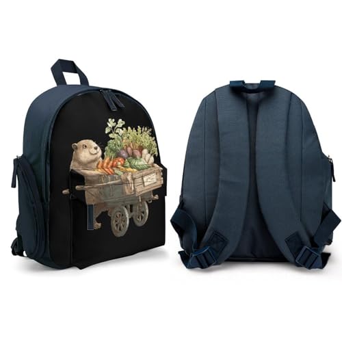 Groundhog Vegetables Cute Backpack Lightweight Mini Shoulder Bag Travel Daypack for Camping Picnic Blue-style4