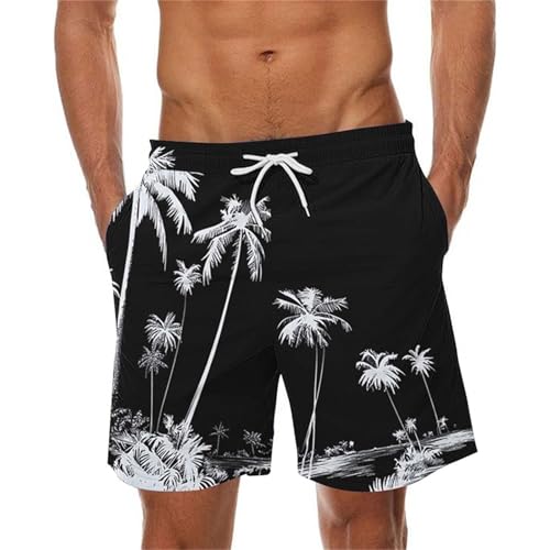 Mens Hawaiian Beach Shorts Graphic Print Shorts with Pockets Athletic Shorts for Men Summer Vacation Must Haves S-5XL