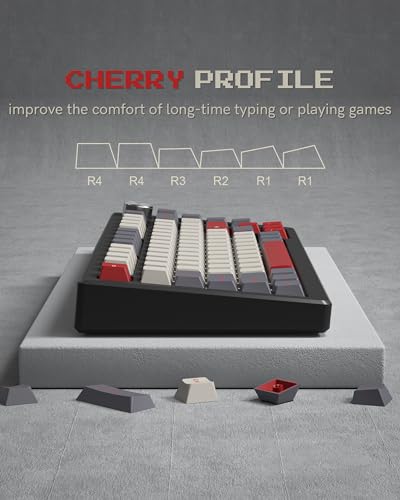 Image of Womier Keycaps, Custom PBT Doubleshot Keycaps 60 65 75 100 Percent, Cherry Profile Retro Keycaps, 61 /64 /68 /84 /87 /100 /104 /108 Gaming Mechanical Keyboard Keycaps, 132 Keys Keycaps Set - Gorpcore Style