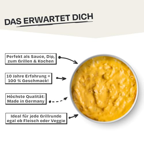 Chili Cheese Sauce - 500 ml | Cremige Käsesauce mit pikanter Chili-Note | Perfekt zu Burgern, Nachos & Pommes | SizzleBrothers BBQ-Dip