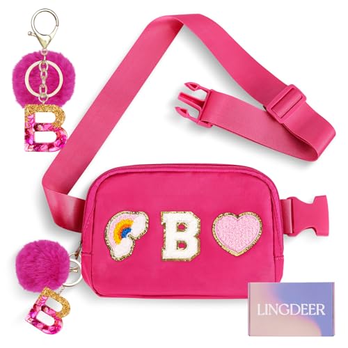 Personalized Makeup Bag with Initial Keychain, Custom Initial Monogram Small Travel Cosmetic Toiletry Bag, Birthday Gifts for Women Bridesmaid Teacher (A)