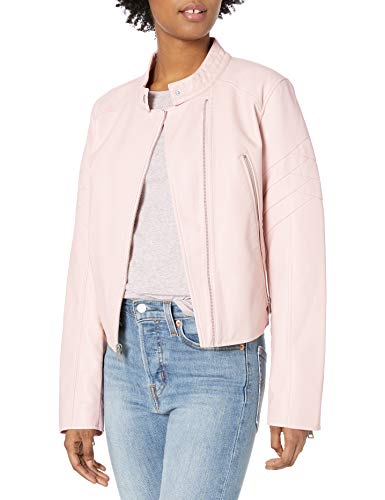 blush faux leather jacket
