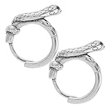 KAJNBN Pendientes de Aro de Serpiente Circonitas Verdes Plata de Ley 925 Joyería para Mujeres en Fiestas y Ceremonias