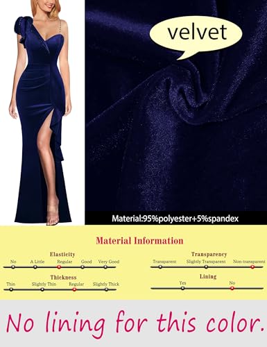 Image of VFSHOW Womens Formal Prom Elegant Ruffle One Shoulder Beaded Strap Ruched Slit Maxi Dress Wedding Evening Long Gown