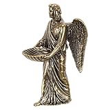 CONGARTENO Figura Decorativa de Ángel de Latón Alas Simétricas, Estatua Religiosa para Decoración del Hogar y Mesa, Escultura de Ángel Guarda para Comunión y Eventos Obsequios