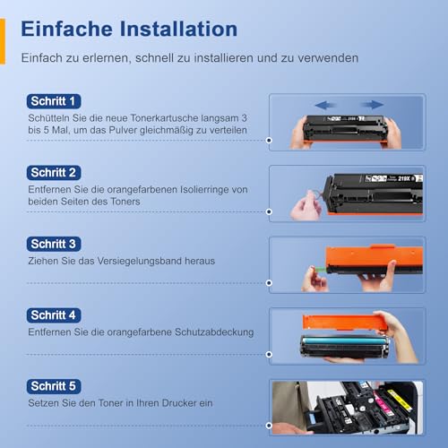 Palmtree 219X mit Chip Kompatibel für HP 219X 219A Toner für HP Color Laserjet Pro MFP 3302fdwg 3302sdwg 3302fdng 3302fdw 3302sdw 3202fdn 3202dw 3302dn W2190X W2091A Schwarz Cyan Gelb Magenta 4-Pack