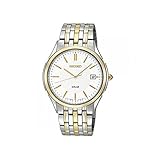 セイコー Seiko Men's SNE136 Two Tone Stainless Steel Analog with White Dial Watch 男性 メンズ 腕時計 【並行輸入品】