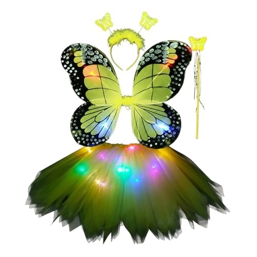 Disfraz de para niños, vestido iluminado con alas de, trajes de juego de rol de, para niños, niñas, escenarios, cumpleaños, festivales, Navidad, carnaval y juegos de