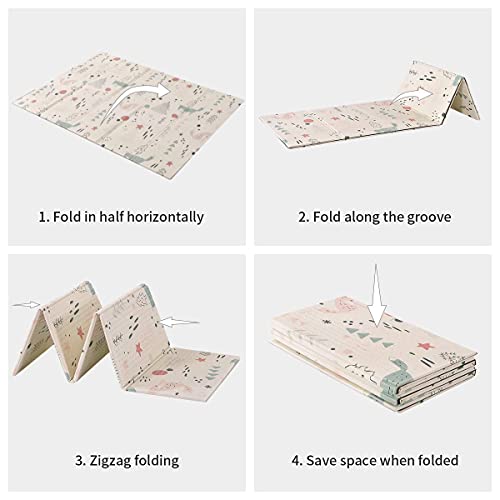 Mocosy XPE Opvouwbare speelmat baby kruipmat waterdichte draagbare gym vloermat voor kleine kinderen niet giftig (150x200x1cm, vos) - Afbeelding 5