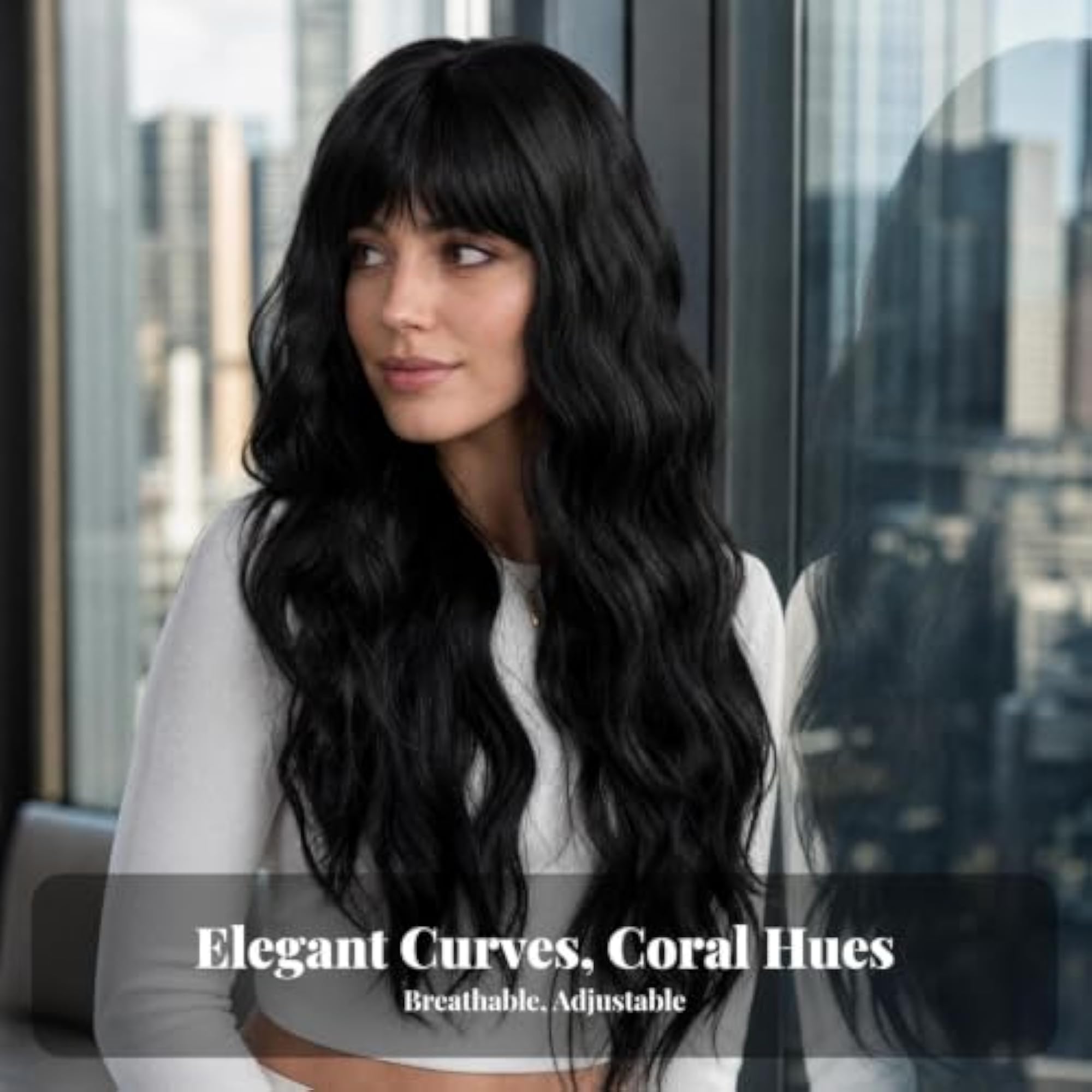 Heat-Resistant Long Wavy Hairpiece, Light Brown