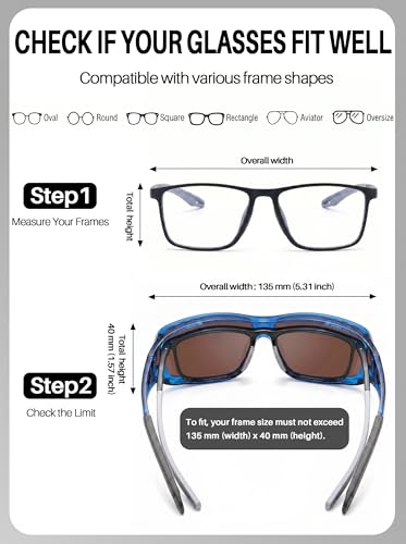 Image of IGnaef Fit Over Sunglasses for Men Polarized Wrap Around glasses with UV Protection IF0312