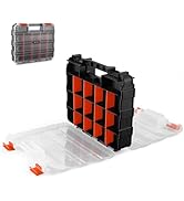 Small Parts Organizer: 34 Compartments Hardware Organizers, Double Side Tools Organizer, Nail and...