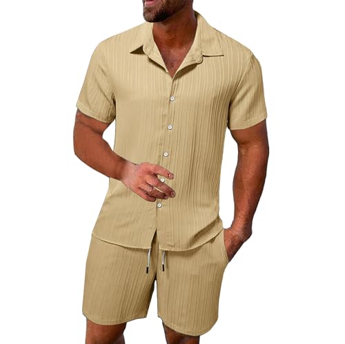 Ensemble shorts d'été respirants homme costume de plage froissé M